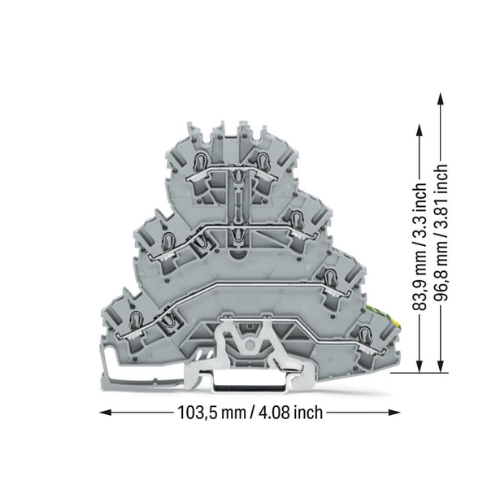 Wago 2002-4127 Dört katlı ray klemens 2,5 mm²