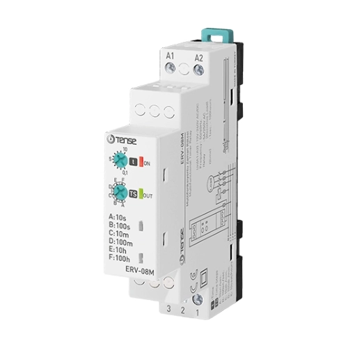 ERV-08M Multifonksiyonlu Zaman Rölesi (Çalışma Gerilimi 12V-240V AC/DC) 1-100 saat
