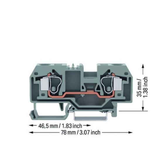 284-901 2 iletkenli geçiş klemensi; 10 mm²
