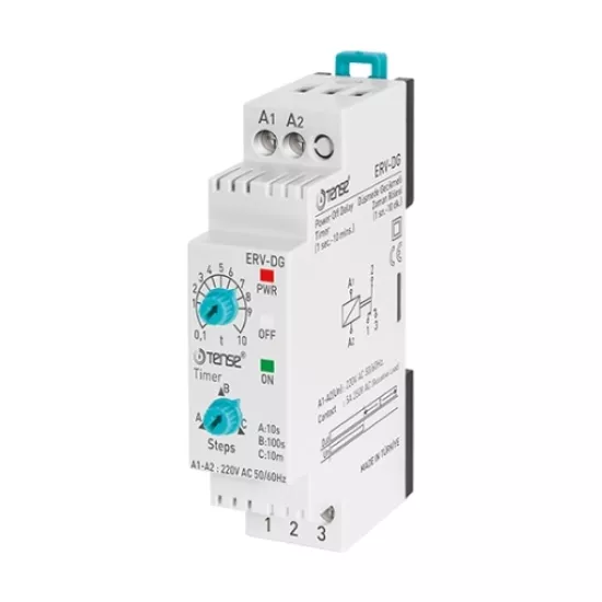 Düşmede Gecikmeli Zaman Rölesi, V-Otomat Tip, 220V AC (50-60 Hz.), 1 sn. - 10 dk.