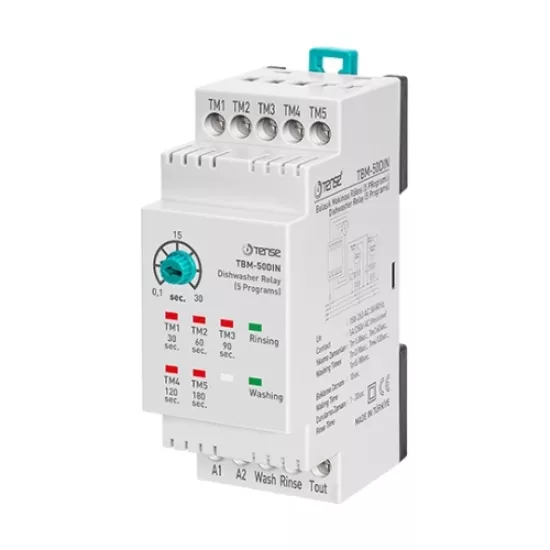 Bulaşık Makinası Rölesi, 5 Kademeli yıkama, 01 sn - 30 sn.  durulama, Endüstriyel amaçlı, Klasik Kutu, 220V AC (50-60 Hz.)