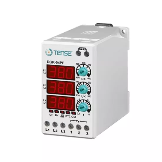 Trifaze Dijital Aşırı -Düşük Faz Sıralı,PTC Korumalı Gerilim Kontrol Rölesi Klasik DIN Kutu