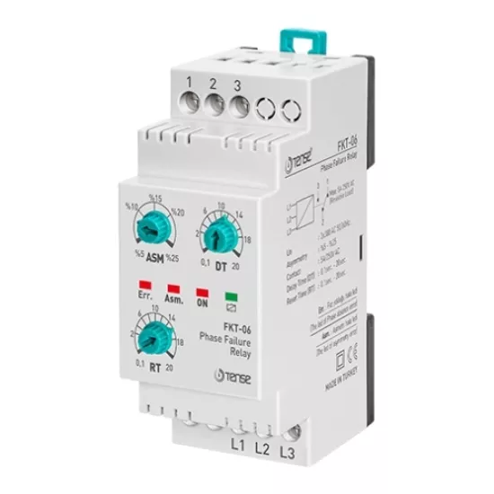 Faz Koruma Rölesi,Nötrsüz, Ayarlı %5-25 Asimetri,DIN Kutu