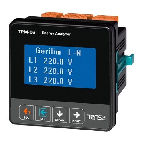 TPM-03 Haberleşmeli, 128×64 Grafik LCD Ekranlı Enerji Analizörü