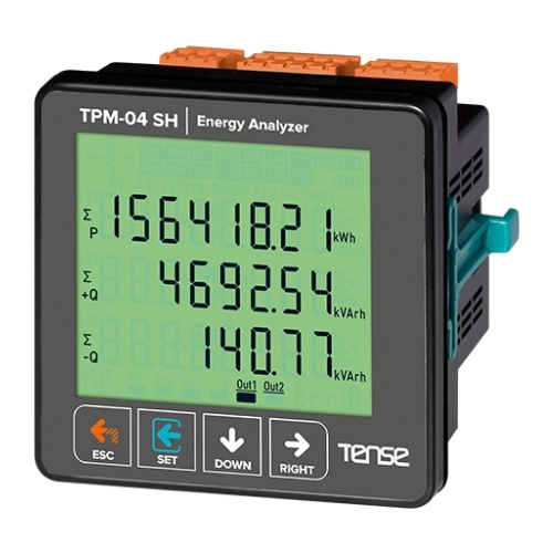 TPM-04SH Enerji Analizörü, Haberleşmeli,Custom LCD Ekran,31.Harmonik Ölçümü,1 Dij. İnput-2 Röle Çıkışı