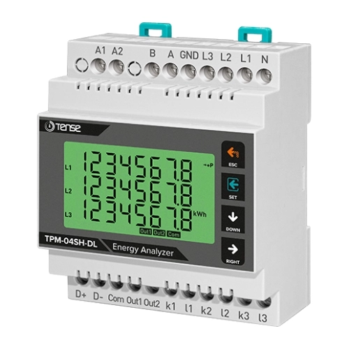 TPM-04SH-DL Ray Tipi Enerji Analizörü, Haberleşmeli,Custom LCD Ekran,41.Harmonik Ölçümü,1 Dij. İnput-2 Röle Çıkışı